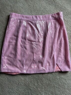 Sequin Pink Mini Skirt with Subtle Shine